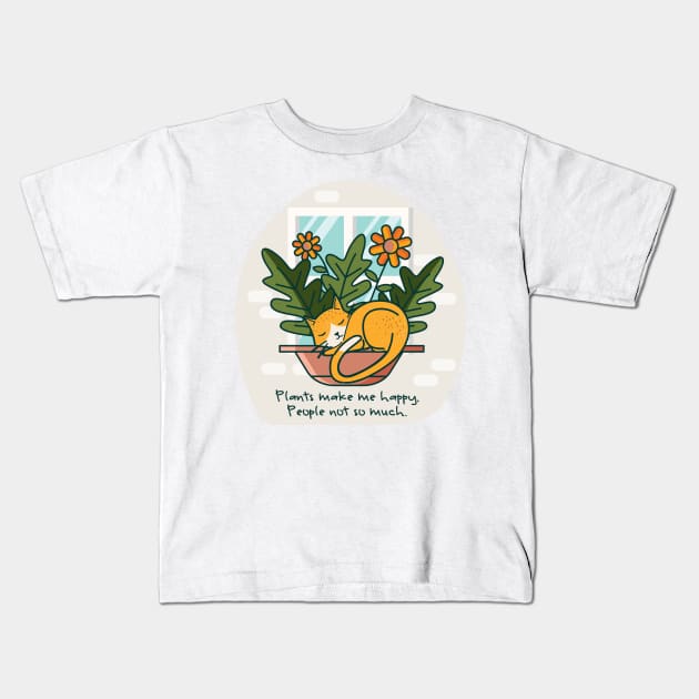 Plants make me happy. People not so much. Kids T-Shirt by PCStudio57